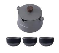 Elnwnnkc Ensemble de théières de Camping, Bouilloire à thé Portable avec Trois Tasses pour Camping Voyage randonnée à Bouilloire filtrante Pratique