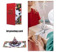 Elnwnnkc Festives Carte de thème de Noël en forme de 3D Carte d ' invitation élégante avec enveloppe Bénédiction élégante pour un ami Espace d ' écriture vierge