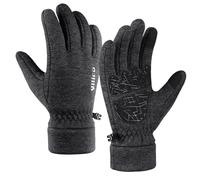 Elnwnnkc Gants d ' équitation Coupe-Vent pour Temps Froid, Gants de Cyclisme dotés d ' écrans tactiles, Doublure Thermique et poignée antidérapante pour la Paume, Cyclisme d ' Hiver