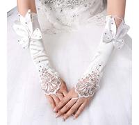 Elnwnnkc Gants Longs De Mariée Pour Femmes Et Hommes Mitaines En Patchwork De Dentelle Florale Sans Doigts À Paillettes Gants Tactiques
