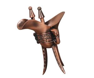 Elnwnnkc Gobelet à pied triangulaire unique, robuste, design Kirsite, accessoires antiques pour les amateurs de vin, vieux gobelet à mélange de métal