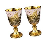 Elnwnnkc Gobelets à Champagne en alliage de Zinc, 1 paire, pieds hauts, pour la décoration de la maison et verres à vin à mélange de métal