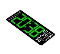Elnwnnkc Grande horloge murale LED de 44,3 cm avec télécommande, luminosité automatique, affichage de la température, de la date pour le salon ou variateur de luminosité automatique
