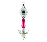 Elnwnnkc Hameçon de pêche sans ardillon invasif, lumière LED pour Les Yeux de Poisson, améliore la visibilité, leurres pour poulpes Marins, Efficace