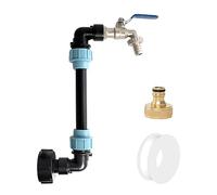 Elnwnnkc IBC Sortie robinet réservoir accessoires réservoir connecteur col de cygne adaptateur 3/4" pour col de cygne 1000L laiton point extérieur irrigation jardin raccord fileté polyéthylène