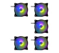 Elnwnnkc Intelligent RGBs Two Side LED PC Case Fan 20dB Quiet Operations Auto Speed Adjustment 1500RPM Hydraulic Bearing Cooling Systems Smartests Temperature Control Fan