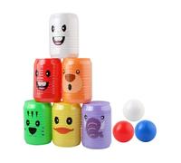 Elnwnnkc Jeu De Quilles Interactif pour avec Canettes Dessin Animé Et 3 Développement des Compétences Motrices Jouet Sport D'intérieur Jeu Quilles pour Jouet Éducatif