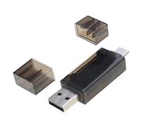Elnwnnkc Lecteur de cartes SDTF USB 3.0 efficace avec deux emplacements et interfaces de type C pour une meilleure gestion des données en déplacement. Lecteur de cartes USB