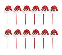 Elnwnnkc Lot de 12 stylos à bille mignons en forme de bonhomme de neige et de Père Noël pour enfants et filles
