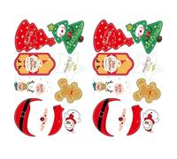 Elnwnnkc Lot de 16 décorations de vacances en papier pour sapin de Noël, maison, école, magasins, accessoires saisonniers, recyclables, accessoires à suspendre pour sapin de Noël