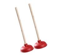 Elnwnnkc Lot de 2 déboucheurs de toilettes avec poignée en bois extra longue pour évier de cuisine, salle de bain, douche