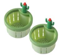 Elnwnnkc Lot de 2 passoires à déchets de cuisine en forme de cactus avec libération de pression pour égoutter les déchets alimentaires
