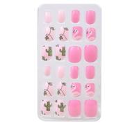 Elnwnnkc Lot de 24 faux ongles courts à presser pour enfants Motif bonbons de Noël