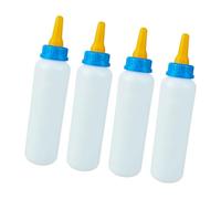 Elnwnnkc Lot de 4 biberons d'allaitement pour petits animaux de compagnie, nouveau-nés, animaux, faciles à presser avec échelle de mesure pour une alimentation précise des biberons de lait d'agneau