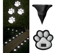 Elnwnnkc Lot de 4 lampes solaires LED étanches en forme de pattes de chien pour pelouse