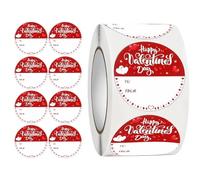 Elnwnnkc Lot de 500 étiquettes autocollantes rondes inscriptibles de 50 mm pour enveloppes, boîtes cadeaux, cartes de Saint-Valentin, sacs de bonbons, étiquettes en forme de cœur