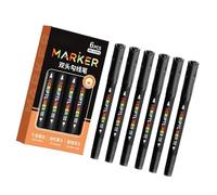 Elnwnnkc Lot de 6 indicateurs fluorescents doubles partiels pour croquis, mise en évidence et applications ombragées, surligneurs de veilleuse, indicateurs à pointe fine et large, en vrac, 6 pièces