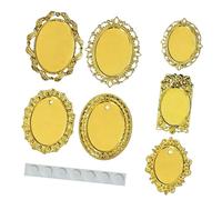 Elnwnnkc Meubles Miniatures À Cadre Creux en Métal 7 Pièces pour Maison De Poupée 1/12 Scène Projet Artisanal Accessoires Scène Miniatures