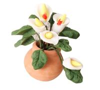 Elnwnnkc Miniature Calla Verte Artificielle De Jardin Modèle Maison Poupée Accessoire Jeu Réaliste 1:12 Petit Artificiel pour Maisons Poupée