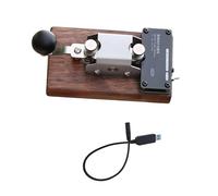 Elnwnnkc Morse Code Trainer Pièce d ' Art Fonctionnelle Clé télégraphique en Bois élégant et palettes en Acier Inoxydable