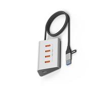 Elnwnnkc Multiports USB 3.2 Type C Hubs 10Gbps Adaptateur en Alliage D'aluminium Emplacement pour Carte pour Ordinateurs Portables Tablettes Conception Portable Voyage Hubs USB C Lecteur De Carte