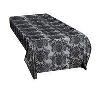 Elnwnnkc Nappe d'Halloween en polyester facile d'entretien - Décorations de fête d'Halloween - Noir