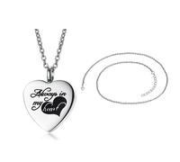 Elnwnnkc Pendentifs souvenirs commémoratifs en acier inoxydable, colliers minimalistes de crémation pour cendres avec script d ' amour, collier de deuil