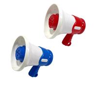 Elnwnnkc Petit Mégaphone en PVC Double Couleur 2 Pièces pour Les Fêtes Utilisation en Classe Petit Haut-Parleur Enregistreur Et Projection De Volumes Élevés Ensemble De Haut-parleurs Rouge Et Bleu