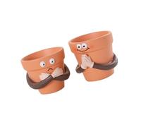 Elnwnnkc Pots de fleurs artistiques en résine avec visages humoristiques, bras pliés expressifs, plantes grasses, décoration de bureau, conteneur décoratif en résine