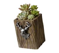 Elnwnnkc Pots de fleurs en forme de cerf de dessin animé - Jolies plantes grasses - Cachepot de jardin pour le salon - Durabilité des fleurs en résine