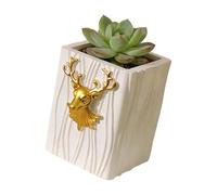 Elnwnnkc Pots de fleurs en forme de cerf de dessin animé - Jolies plantes grasses - Cachepot de jardin pour le salon - Durabilité des fleurs en résine