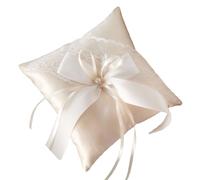 Elnwnnkc Présentoir portable pour alliances en soie avec nœud en ruban - Accessoire de cérémonie de mariage - Léger et portable - Champagne