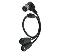 Elnwnnkc Quality 90 Degree Angled DIN 5Pin Male to Double Female Splitter Cable Compatible for Mixers Speakers Recorders Angled DIN Y Adapters