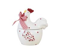 Elnwnnkc Récipient en céramique de ferme rurale, couverts de détail de poulet à fleurs, parfaits pour stocker des produits secs et des collations, Solution de stockage