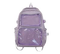 Elnwnnkc Sac à dos de grande capacité, joli sac à dos Itabag style japonais transparent pour affichage d'épingles, style japonais charmant Itabag grande capacité, violet