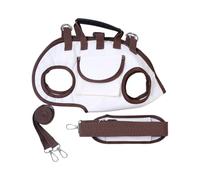 Elnwnnkc Sac à dos de voyage transportable pour chien en tissu ventilé avec bandoulière modifiable et clip sécurisé pour expéditions en milieu sauvage Blanc