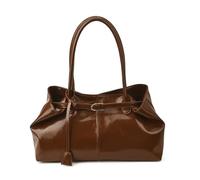 Elnwnnkc Sac à main rétro léger en cuir PU avec sangle confortable pour le travail, les voyages ou le shopping, marron