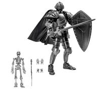Elnwnnkc Skeleton T 13 Figurines d ' Action Ensemble Figurines d ' Action d ' armures de Chevaliers médiévaux avec Casque Jouet imprimé en 3D Assemblage requis Figure de Squelette