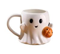 Elnwnnkc Tasse à café en faïence avec plan de manifestation de citrouille pour des décorations et des pensées de fête étranges Tasse de citrouille de manifestation étrange
