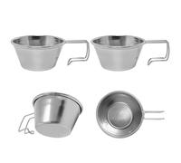 Elnwnnkc Tasse à café Portable 50 ML, Tasse de Camping, Texture en Acier Inoxydable, adaptée routards, randonnée, Petits ustensiles de Cuisine en Milieu, café pour la randonnée