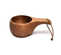 Elnwnnkc Tasse à lait en bois d'acacia de 210 ml, tasse à petit déjeuner, tasse finlandaise en coquille de tortue, tasse à eau portable pour l'extérieur