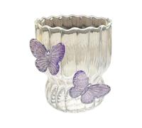 Elnwnnkc Tasse en verre décorative pour bureaux, avec forme de papillon Unique, tasse à eau à Texture en verre, adaptée applications pratiques pour les bureaux