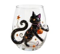 Elnwnnkc Tasse en verre sans pied d ' Halloween avec profil arrondi, B | Tasse à boisson décorative pour les couverts saisonniers, décor de pièce maîtresse de comptoir à desserts, accent