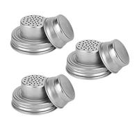 Elnwnnkc Universals Lot de 3 couvercles en acier pour shaker - Passe au lave-vaisselle - Bords antidérapants - Pour sel et poivre - Anti-fuite