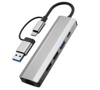 Elnwnnkc USB C + Extenseur USB3.0 Adaptateur Type Séparateur 100mbps/1000mbps Ethernet Multiport Adaptateur Expanseur pour PC Portable Type Ethernet Convertisseurs
