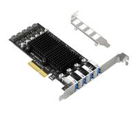 Elnwnnkc USB3.2 PCIE Expansion Card Adapter 4 Port USB3.2 Adapter External Controller PCIE Extender for Desktop PC USB Expansion
