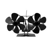 Elnwnnkc Ventilateur de Distribution de efficace, ventilateur de poêle à Double tête alimenté par la, économie d ' air chaud, économie d ' énergie et fonctionnement silencieux, bois de chauffage