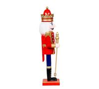 Elnwnnkc Vintage 36 Cm en Bois Roi Casse-Noisette Sceptres Royaux Figurine Noël Maison Ornement De Table Décoratif Royal Casse-Noisettes Statue