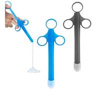 ELNX, 2 Applicateurs de Lubrifiant Réutilisables, Seringue à Embout Arrondi, Applicateurs pour Couples Hommes et Femmes, Bleu & Gris