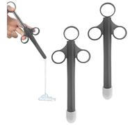 ELNX, Lot de 2 applicateurs de lubrifiant réutilisables, seringue avec embout rond pour hommes, femmes et couples (Gris)
